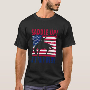 State and County Fair Week American Flag Bronc Hor T-Shirt