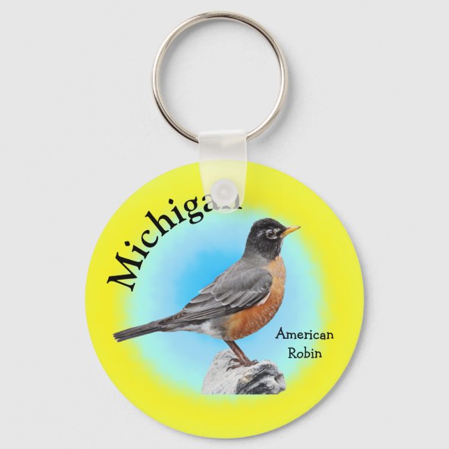 State Bird of Michigan Key Ring (Front)
