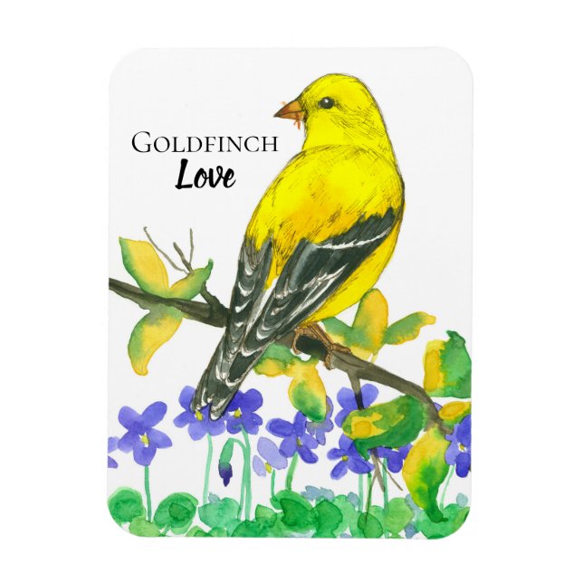 State Bird of New Jersey American Goldfinch Love Magnet (Vertical)