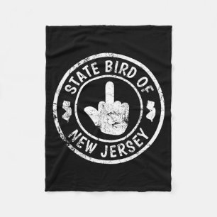 State Bird Of New Jersey Middle Finger Funny Distr Fleece Blanket