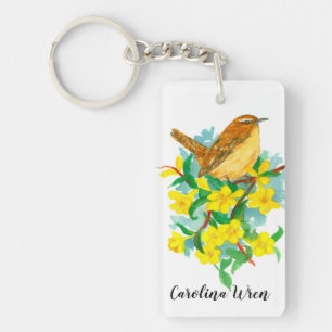 State Bird of South Carolina Wren Jessamine Key Ring
