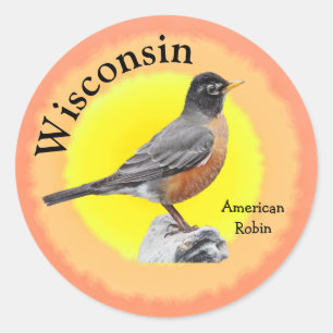 State Bird of Wisconsin Classic Round Sticker