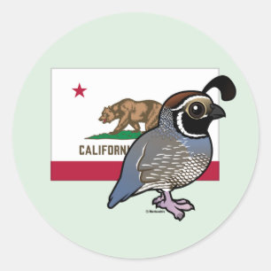 State Birdorable: California Quail Classic Round Sticker
