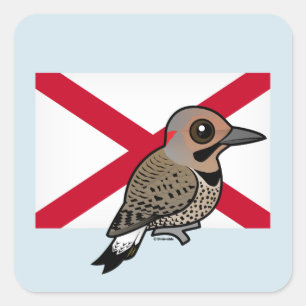 State Birdorable of Alabama: Northern Flicker Square Sticker