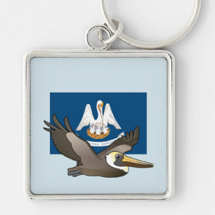 State Birdorable of Louisiana: Brown Pelican Key Ring