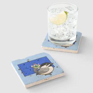 State Birdorable of Maine: Black-capped Chickadee Stone Coaster
