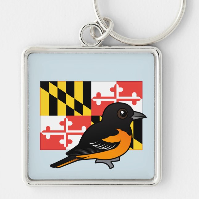 State Birdorable of Maryland: Baltimore Oriole Key Ring (Front)
