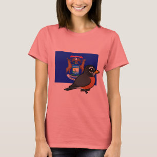 State Birdorable of Michigan: American Robin T-Shirt