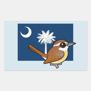 State Birdorable of South Carolina: Carolina Wren Rectangular Sticker