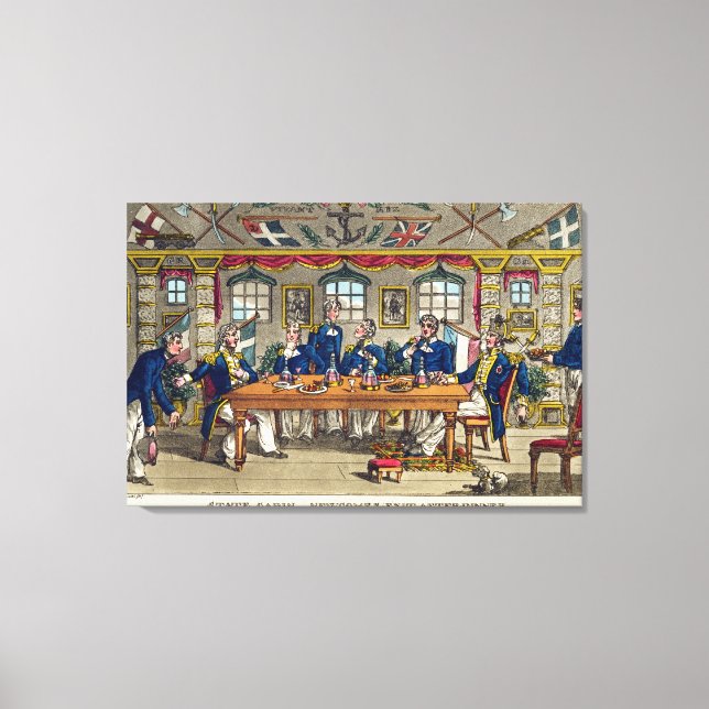 State Cabin, Newcome's Exit after Dinner, plate fr Canvas Print (Front)
