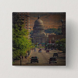 State Capital in Boise, Idaho 15 Cm Square Badge