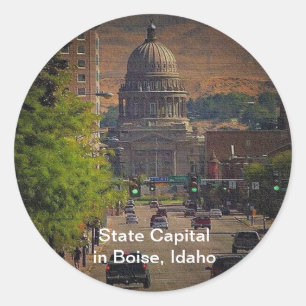 State Capital in Boise, Idaho Classic Round Sticker