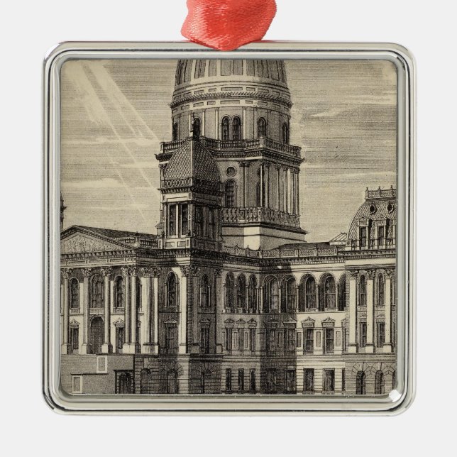 State Capitol building, Springfield, Ill Metal Tree Decoration (Front)