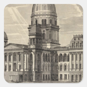 State Capitol building, Springfield, Ill Square Sticker