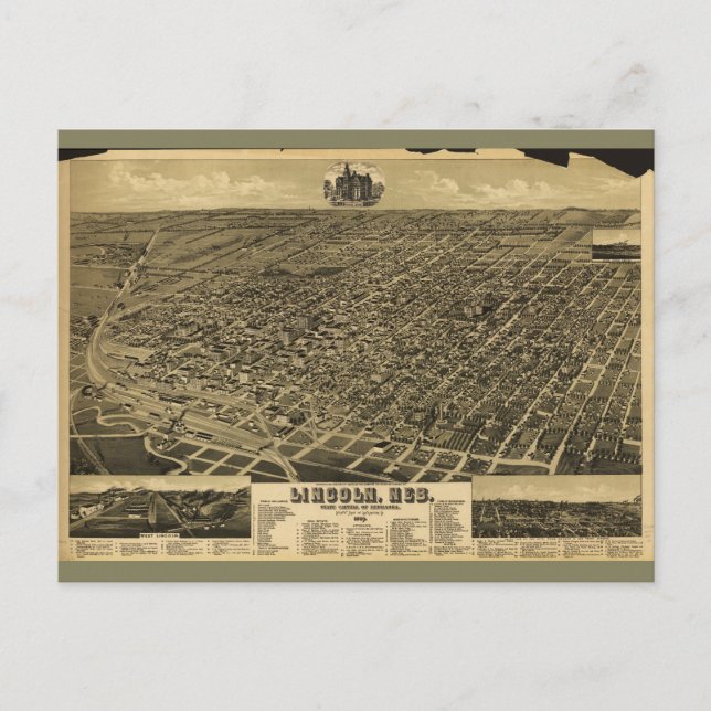 State Capitol Lincoln, Nebraska (1889) Postcard (Front)