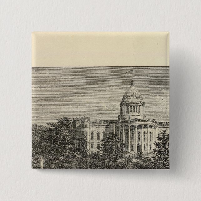 State Capitol, Madison, Wis 15 Cm Square Badge (Front)