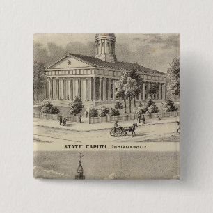 State Capitol , Marion County Court House 15 Cm Square Badge
