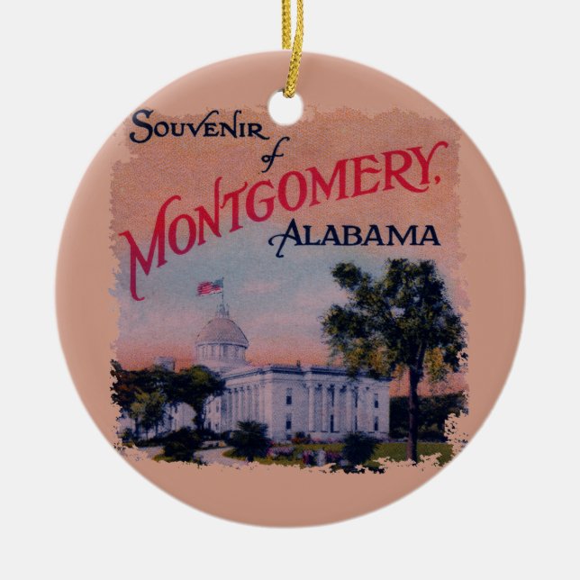 State Capitol of Alabama Ceramic Tree Decoration (Front)