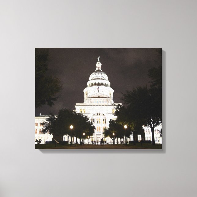 State Capitol of Austin, Texas at Night Canvas Print (Front)