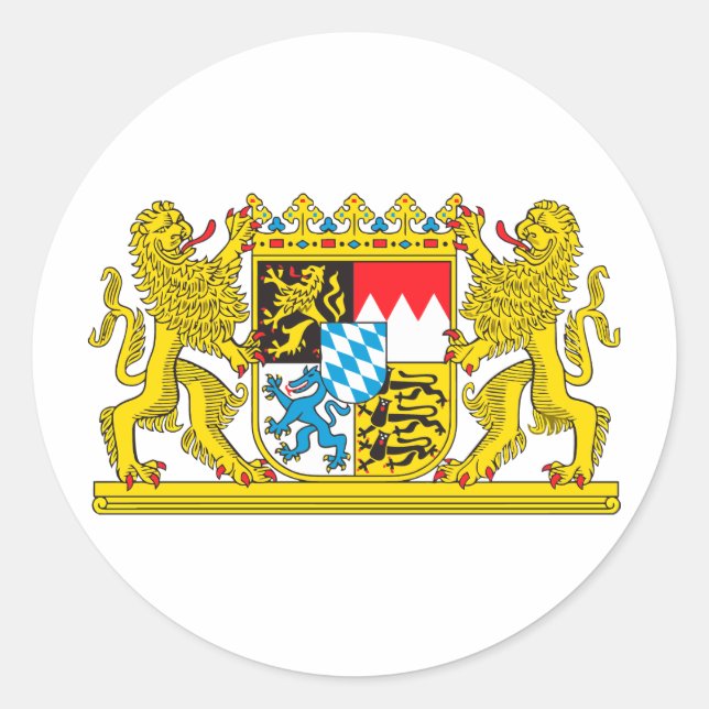 state coat of arms Bayer Classic Round Sticker (Front)