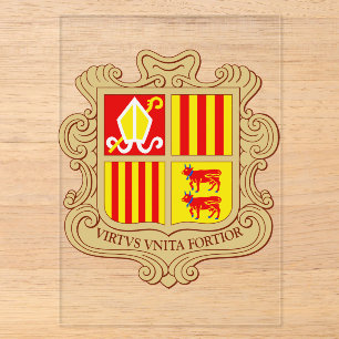 State Emblem of Andorra Historic Co-Principality Acrylic Invitations