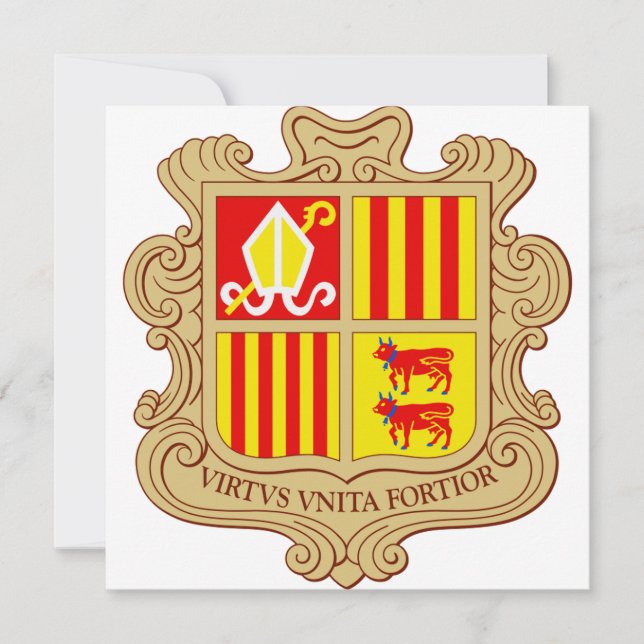 State Emblem of Andorra Historic Co-Principality Invitation (Front)