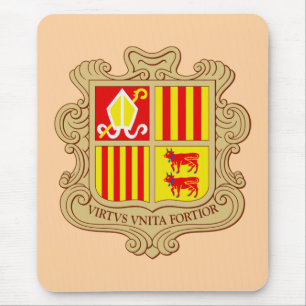 State Emblem of Andorra Historic Co-Principality Mouse Mat