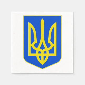 State Emblem of Ukraine Golden Trident Fine Art Napkin
