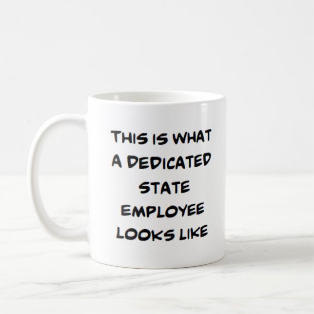 state employee, dedicated coffee mug (Left)