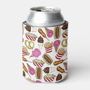 State Fair Carnival Food Nachos Cotton Candy Can Cooler