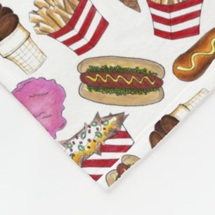 State Fair Carnival Food Nachos Cotton Candy Fleece Blanket
