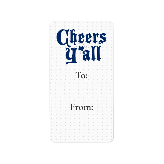 State Flag Blue Cheers Y'all Gift Tag Sticker (Front)