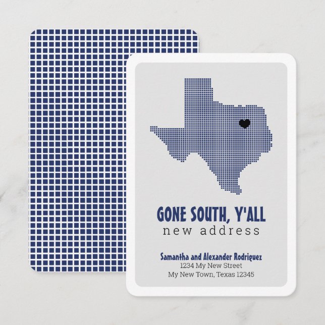 State Flag Blue Gone South, Y'All Moving Announcement (Front/Back)