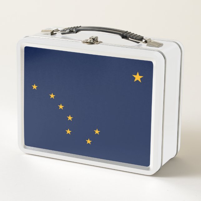 State Flag of Alaska, USA Metal Lunch Box (Front)