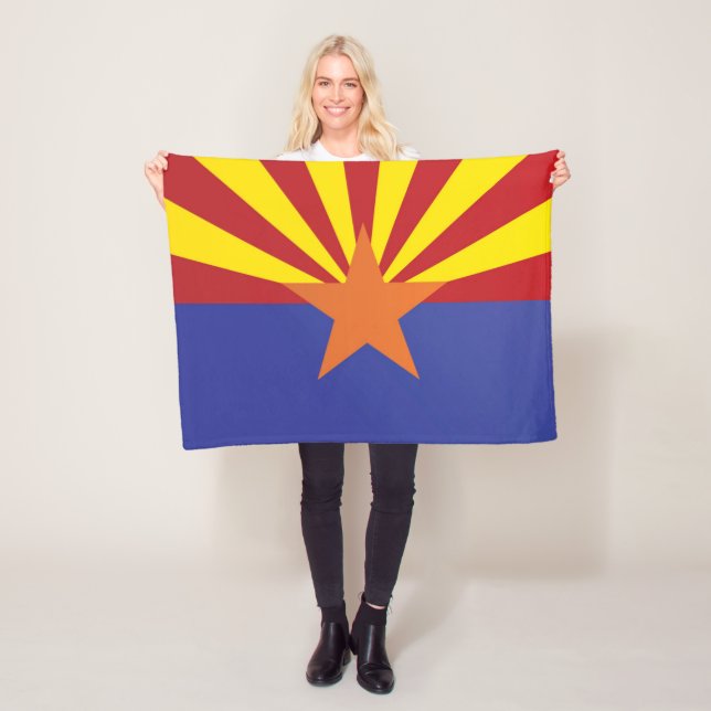 State Flag of Arizona, USA Fleece Blanket (In Situ)
