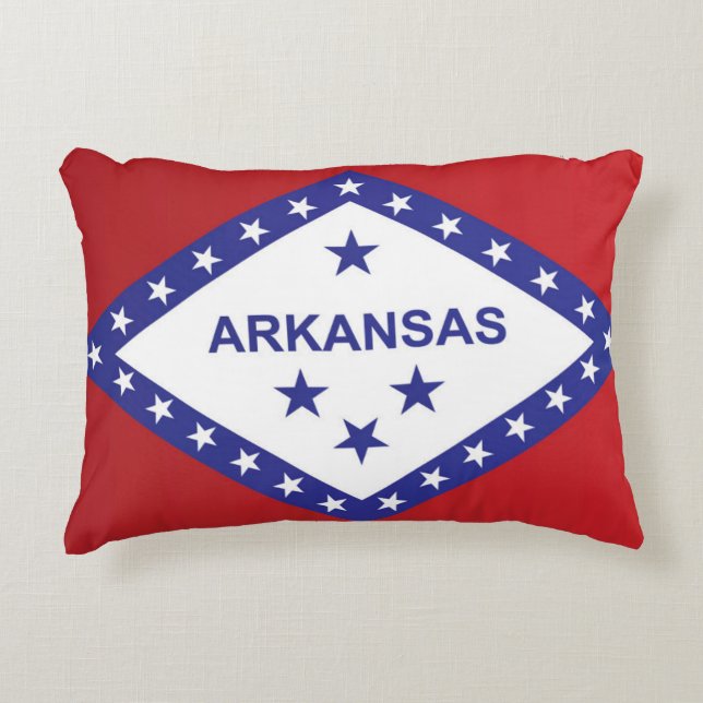 State Flag of Arkansas, USA Decorative Cushion (Front)
