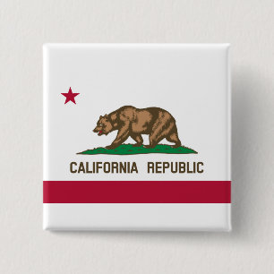 State Flag of California 15 Cm Square Badge