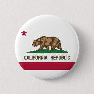State Flag of California 6 Cm Round Badge