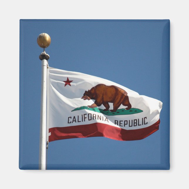 State Flag of California Blue Sky Photo Magnet (Front)