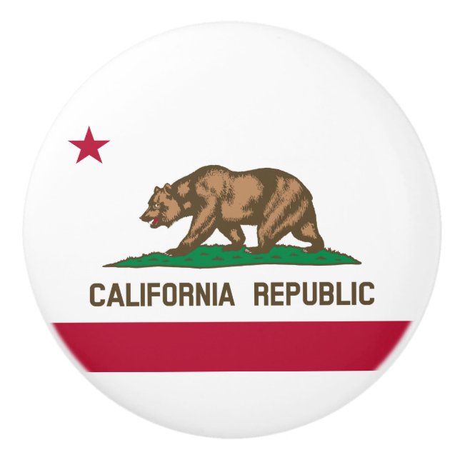 State Flag of California Ceramic Knob (Front)