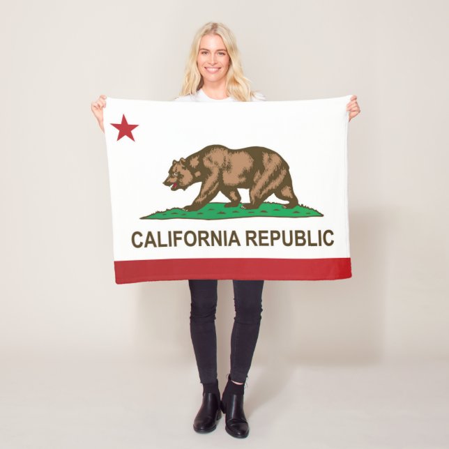 State Flag of California, USA Fleece Blanket (In Situ)