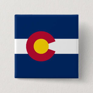 State Flag of Colorado 15 Cm Square Badge