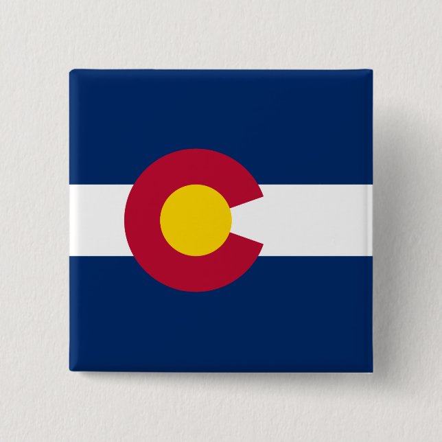 State Flag of Colorado 15 Cm Square Badge (Front)