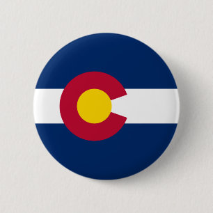 State Flag of Colorado 6 Cm Round Badge