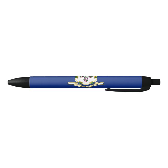State Flag of Connecticut Black Ink Pen (Bottom)