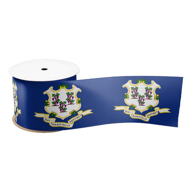 State Flag of Connecticut Satin Ribbon (Spool)