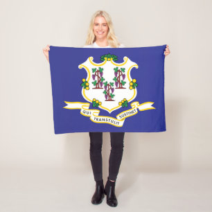 State Flag of Connecticut, USA Fleece Blanket
