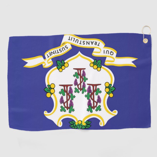 State Flag of Connecticut, USA Golf Towel (Horizontal)