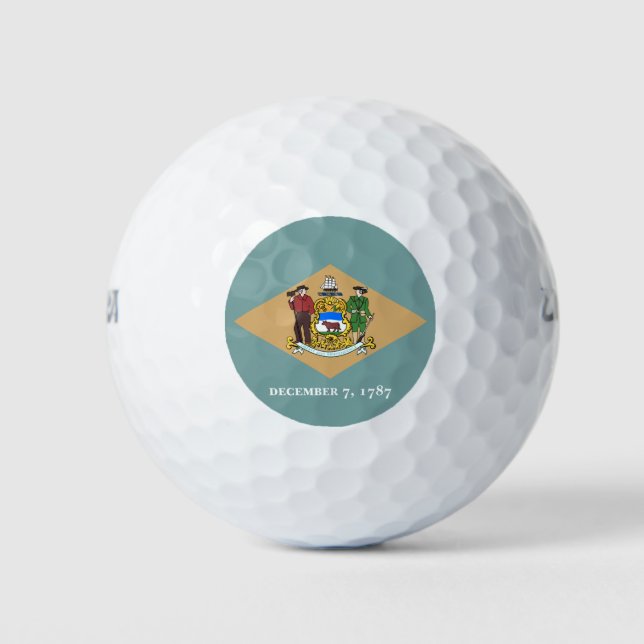 State Flag of Delaware (DE, USA) Golf Balls (Front)