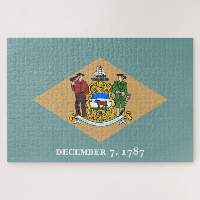 State Flag of Delaware (DE, USA) Jigsaw Puzzle (Horizontal)